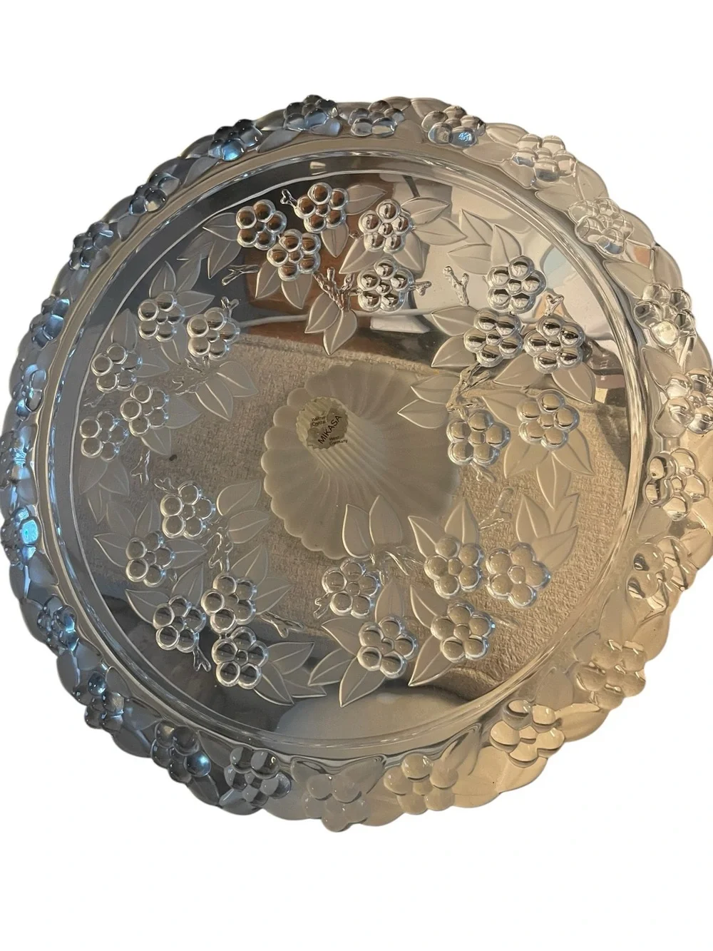 Vintage Walther Glass Mikasa Crystal Carmen Satiniert Torte Plate Platter 13.5
